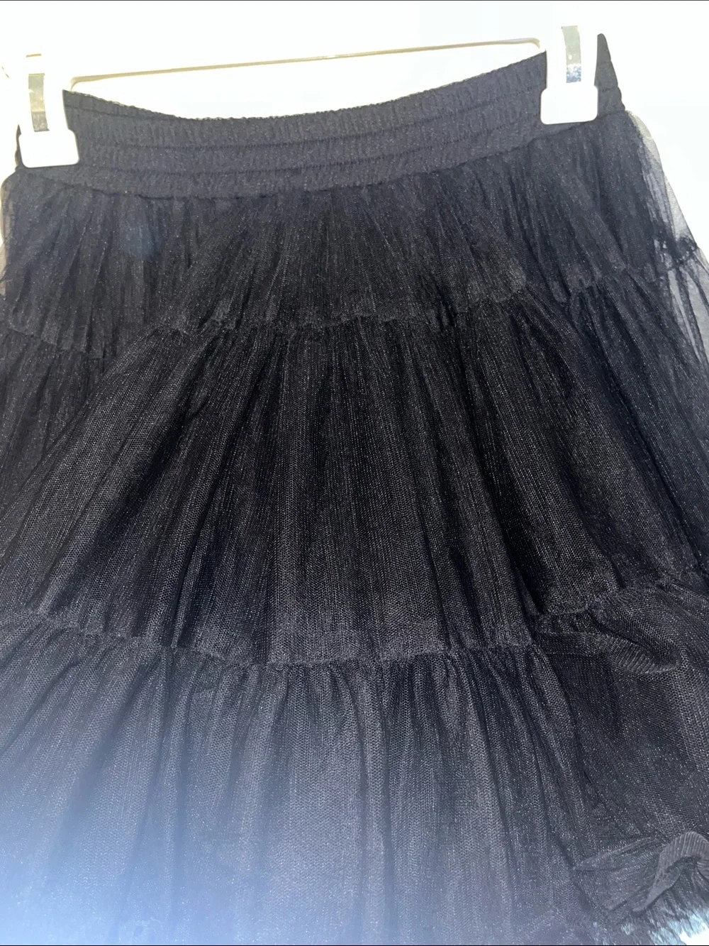 Jane Eyre Garden Women's Black Tulle Circle Skirt with Ruffle Hem size Med